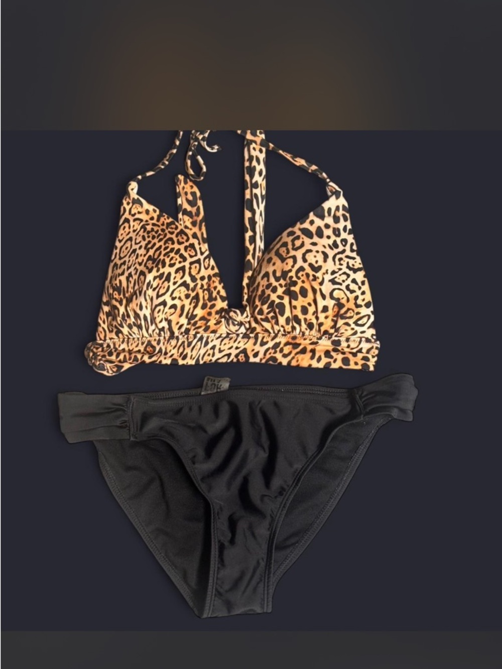 VENUS Leopard Print & Black Two-Piece Bikini